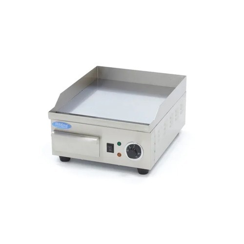 Grillplaat glad chroom afm. 36x45x22cm. 230v/2,0kw Maxima