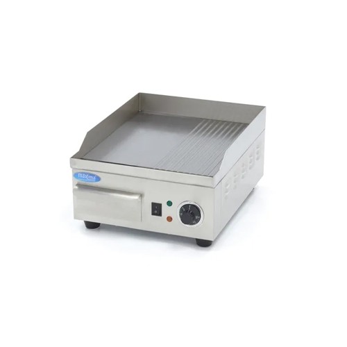 Grillplaat half gegroefd afm. 36x45x22cm. 230v/2,0kw Maxima