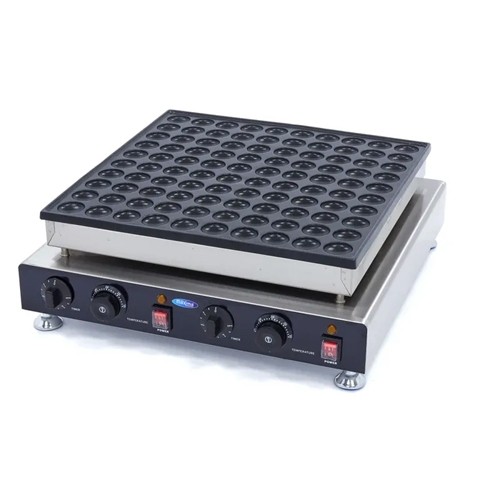 Poffertjesplaat 100 stuks van diam. 4cm. afm. 54x59x20cm. 230v/3,2kw Maxima