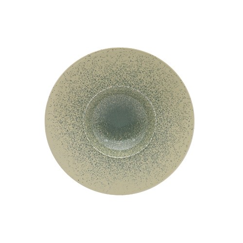 Coupebord diep Saturno Flow diam. 29cm. kleur green/blue dots Nova