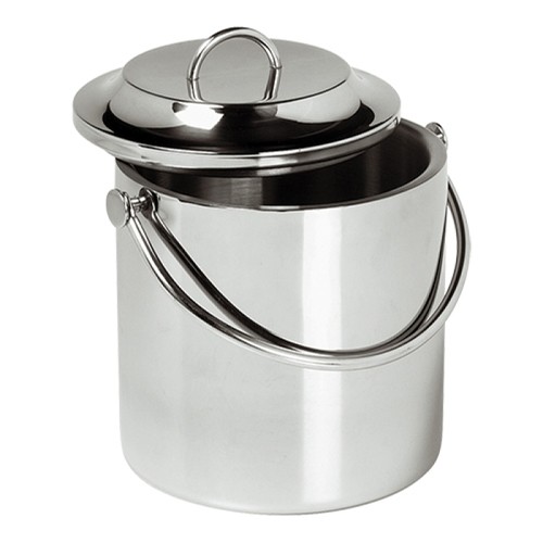 IJsemmer met deksel inh. 3,3ltr. diam. 18cm. hgt. 23cm. roestvrijstaal