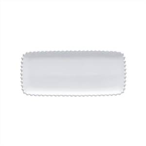 Assiette rectangulaire, dimensions 30,2 x 13,2 cm. Blanc perle Costa Nova