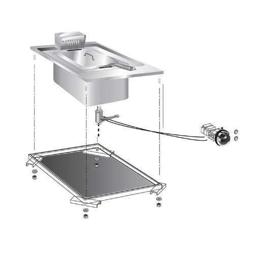 Friteuse inbouw inh. 10ltr. afm. 40x60cm. 400v - 9000w FQE41D Mareno