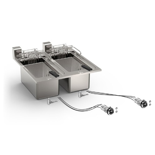 Friteuse inbouw inh. 10+10ltr. afm. 40x60cm. 400v - 9000w FQE61D Mareno