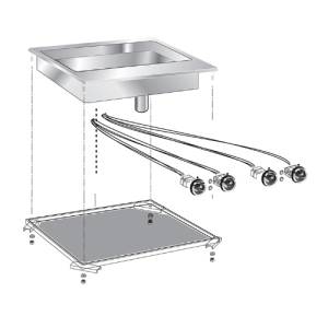 Multifunctionele braadpan inh. 21ltr. afm. 60x60cm. hgt. 32cm. VBE60D Mareno
