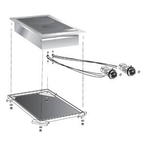 Elektrische keramische kookplaat 2 zones afm. 42,5x60cm. hgt. 1,8cm. PCVE40D Mareno