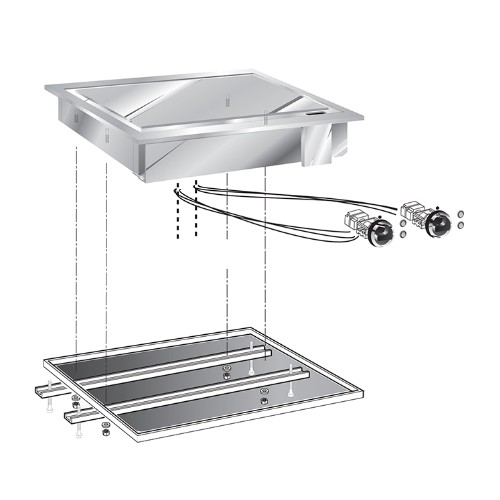 Bakplaat electrisch afm. 62,5x60cm. hgt. 18cm. FTE60DC Mareno