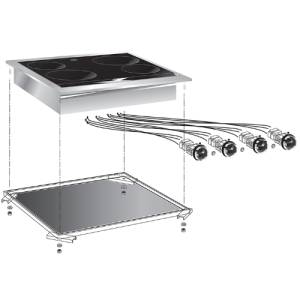 Elektrische keramische kookplaat 4 zones afm. 60x60cm. hgt. 7,5cm. PCVE60D Mareno