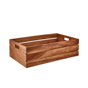 Boîte de vente aux enchères, dimensions 1/1GN, hauteur 15,3 cm, bois d'acacia, Neville