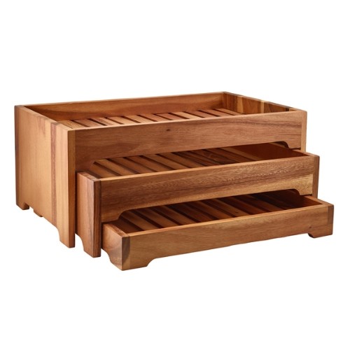 Buffetdisplay 3-delig afm. 1/1GN. hgt. 22cm. acaciahout Neville