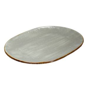 Bord ovaal afm. 34x25cm. Jersey grijs Q Authentic