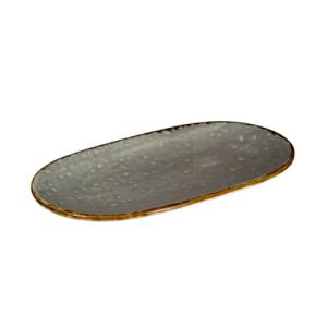 Bord ovaal 22x12cm. Jersey grijs Q Authentic