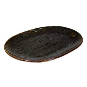 Bord ovaal afm. 34x25cm. Jersey bruin Q Authentic