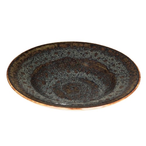Bord diep diam. 27cm. hgt. 5,5cm. Jersey bruin Q Authentic