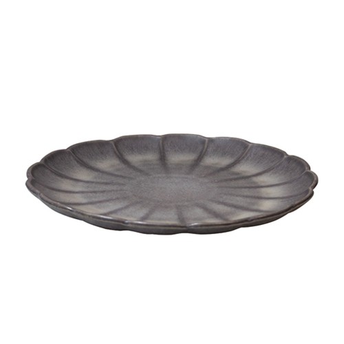 Bord plat diam. 28 cm grijs Flower Q Authentic