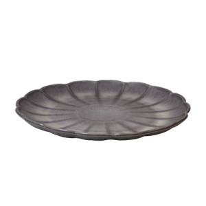 Flat plate diam. 28 cm grey Flower Q Authentic