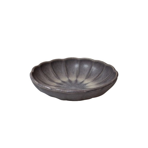 Bord/bowl diep diam. 16,5cm. inh. 32cl. grijs Flower Q Authentic