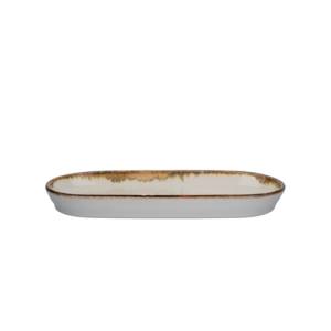 Bord ovaal afm. 17x9x2,2cm. Amber