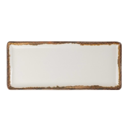 Bord rechthoekig afm. 35x15cm. Amber