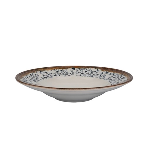 Bord diep diam. 27cm. hgt. 5,65cm. Fluer