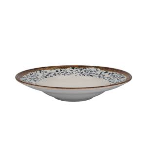 Bord diep diam. 27cm. hgt. 5,65cm. Fluer