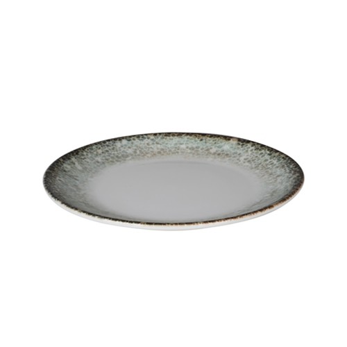 Assiette coupée diam. 21 cm. Reste vert