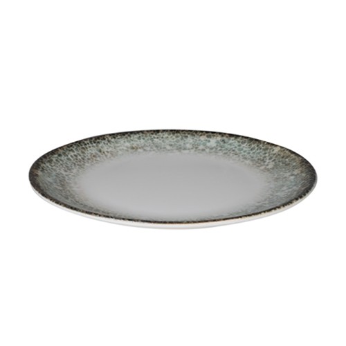 Assiette coupée diam. 27cm. Reste vert
