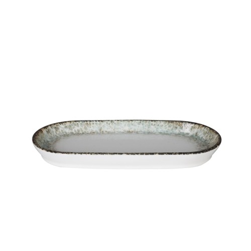Oval plate dimensions 21x10x2.2cm. Rust green