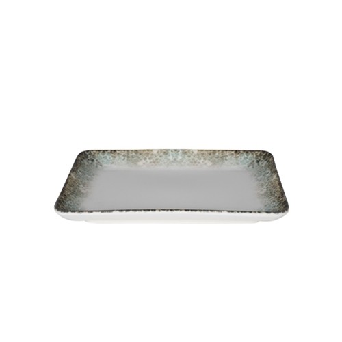 Rectangular plate, dimensions 18x13cm. Rust green