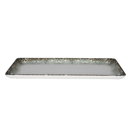 Rectangular plate, dimensions 35x15cm. Rust green