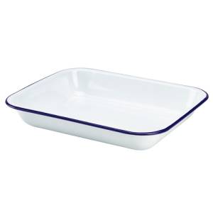Emaille ovenschaal afm. 31x25cm. hgt. 5cm.