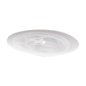 Schuinaflopend bord diam. 25cm. white Swirl