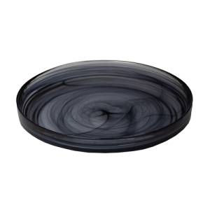 Bord met opst. rand stapelbaar diam. 25,4cm. black Swirl