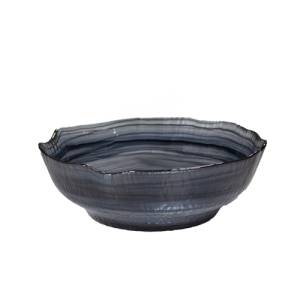 Bord diep met gebroken rand diam. 19,7cm. black Swirl