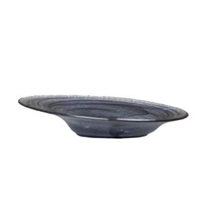 Schuinaflopend bord diam. 25cm. black Swirl
