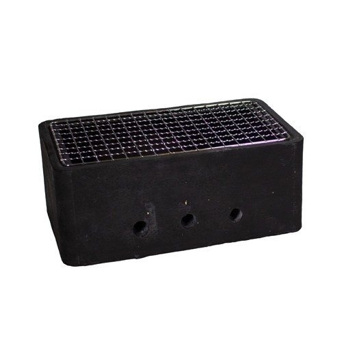 Tafel BBQ zwart rechthoekig afm. 25x15cm. Hgt. 10cm.