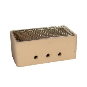 Tafel BBQ beige rechthoekig afm. 25x15cm. hgt. 10cm.
