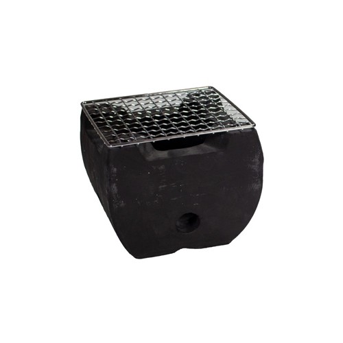 Tafel BBQ mini zwart vierkant afm. 14x14cm. hgt. 12cm.