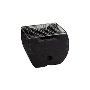 Tafel BBQ mini zwart vierkant afm. 14x14cm. hgt. 12cm.