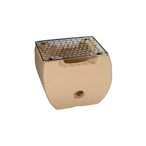Tafel BBQ mini beige vierkant afm. 14x14cm. hgt. 12cm.