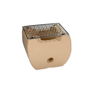 Tafel BBQ mini beige vierkant afm. 14x14cm. hgt. 12cm.