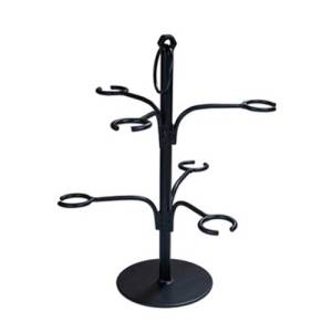 Etagere voor 6 glazen afm. 29x29cm. hgt. 36cm. zwart