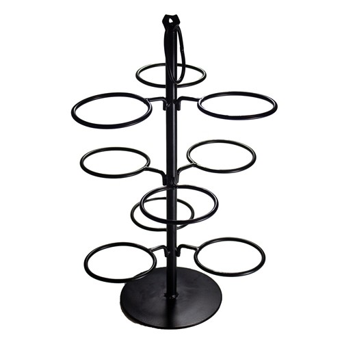Etagere voor 9 borden afm. 30x30 hgt. 46cm. zwart