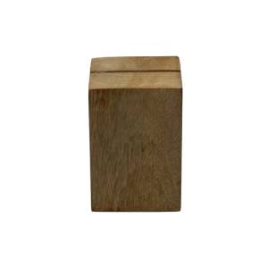 Buffet card holder dimensions 5.5x5.5x hgt. 8cm. Mango wood