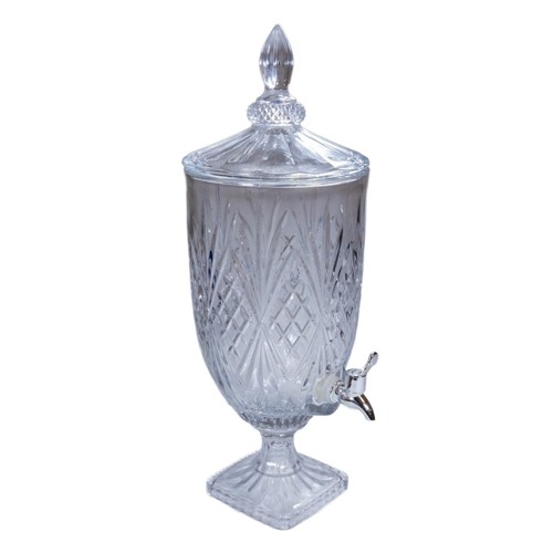 Drankdispenser 4,5ltr. glas met RVS kraan 19,5x52cm. Cullinan