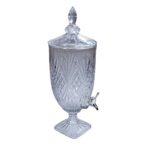 Drankdispenser 4,5ltr. glas met RVS kraan 19,5x52cm. Cullinan