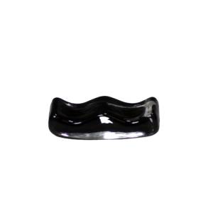 Cutlery holder glass size. 6x2.5 hgt. 1.5cm. black swirl