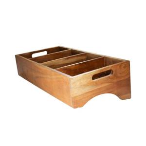 Bestekbak 4-vaks 57x28 hgt. 15cm. mangohout
