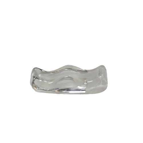 Bestekhouder glas afm. 6x2,5 hgt. 1,5cm. white Swirl
