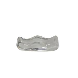 Besteckhalter aus Glas, Größe: 6 x 2,5 cm, Höhe: 1,5 cm, weiß gewirbelt